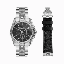 Shop Herrenuhr Rebel at Heart Totenkopf silber schwarz Herren Uhren|Uhren